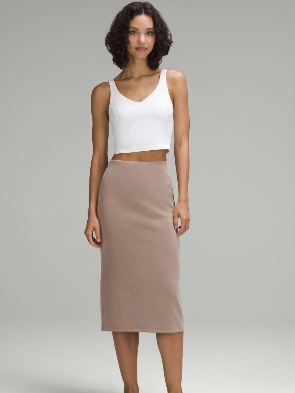 lululemon athletica Softstreme High-Rise Midi Skirt Taupetastic - 6